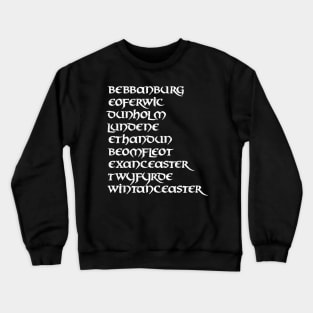 Old English Saxon Town Names Crewneck Sweatshirt